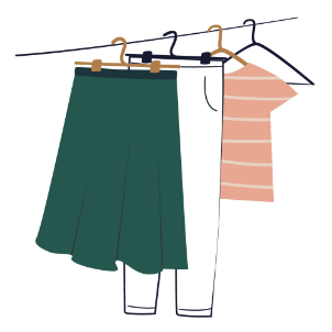 Hanging Clothes Illustration on Styled by Jessica Rogers